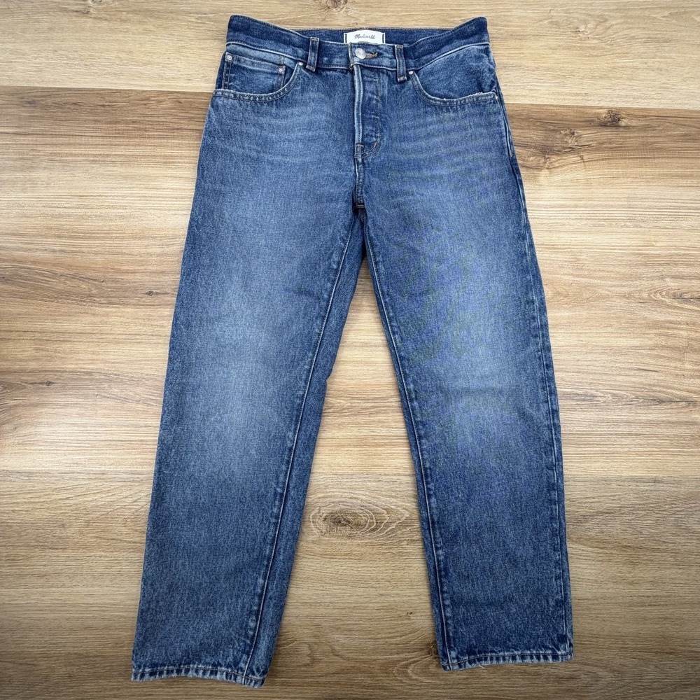 Madewell The Dean Easy Straight Jeans Womens Blue Button Fly 25P